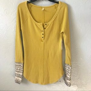 Free people : Yellow alpine cuff thermal - Henley